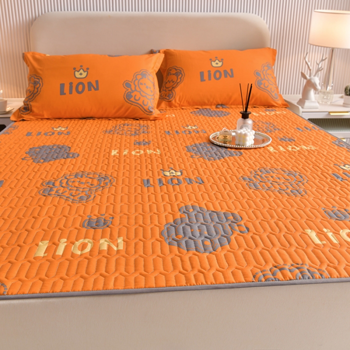 91家纺网 家纺一手货源 找家纺 床笠人家 2025新款全棉夹棉防水床垫 狮子王