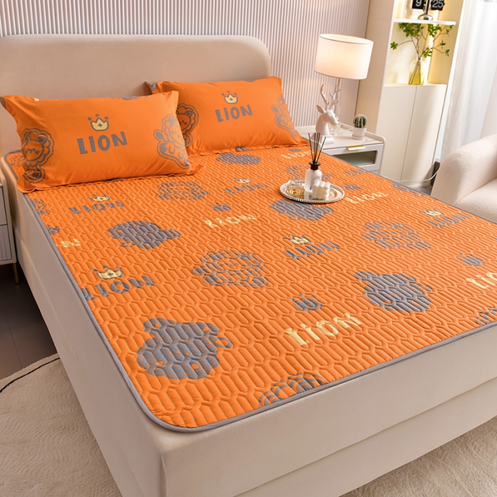 91家纺网 家纺一手货源 找家纺 床笠人家 2025新款全棉夹棉防水床垫 狮子王