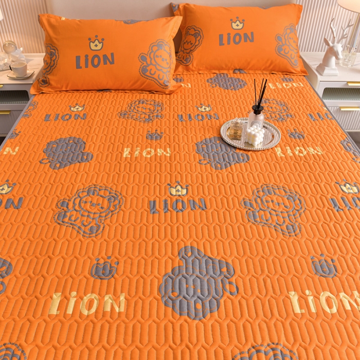 91家纺网 家纺一手货源 找家纺 床笠人家 2025新款全棉夹棉防水床垫 狮子王