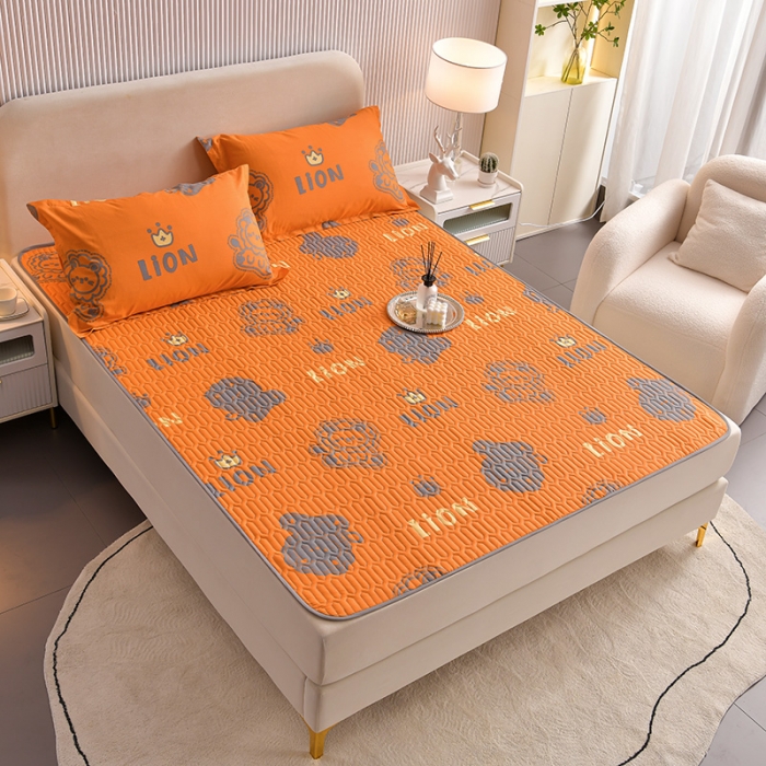 91家纺网 家纺一手货源 找家纺 床笠人家 2025新款全棉夹棉防水床垫 狮子王