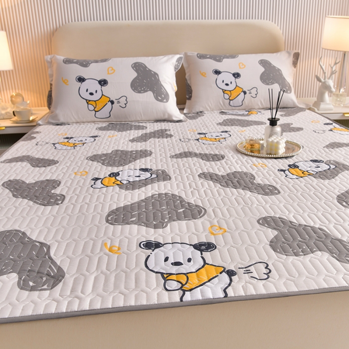 91家纺网 家纺一手货源 找家纺 床笠人家 2025新款全棉夹棉防水床垫 汪汪