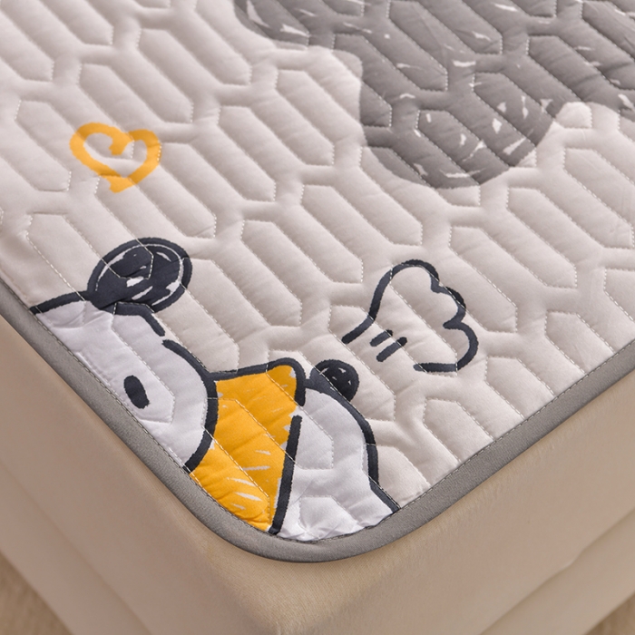 91家纺网 家纺一手货源 找家纺 床笠人家 2025新款全棉夹棉防水床垫 汪汪