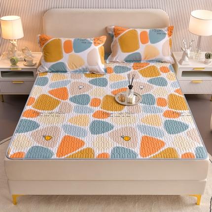 91家纺网 家纺一手货源 找家纺 床笠人家 2025新款全棉夹棉防水床垫 雨花石