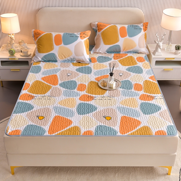 91家纺网 家纺一手货源 找家纺 床笠人家 2025新款全棉夹棉防水床垫 雨花石