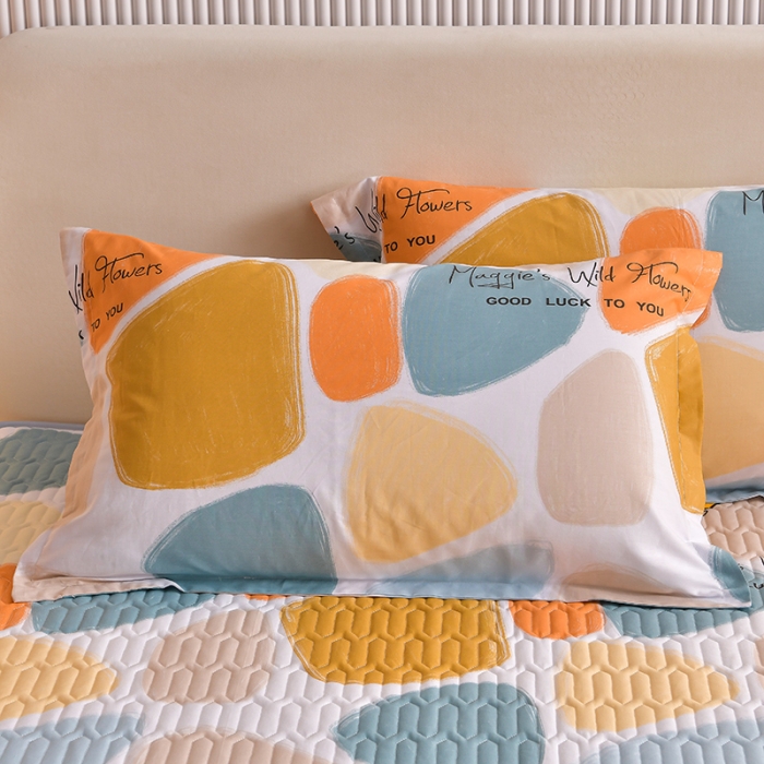 91家纺网 家纺一手货源 找家纺 床笠人家 2025新款全棉夹棉防水床垫 雨花石