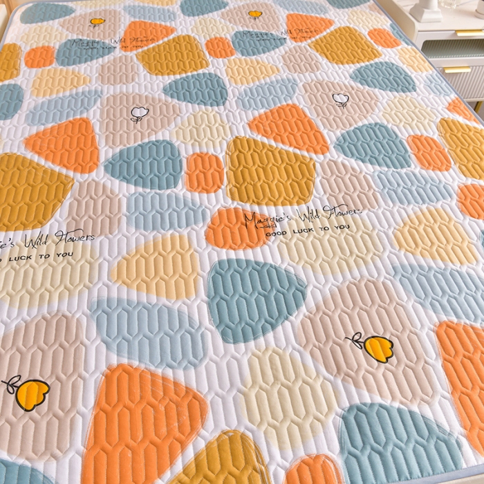 91家纺网 家纺一手货源 找家纺 床笠人家 2025新款全棉夹棉防水床垫 雨花石