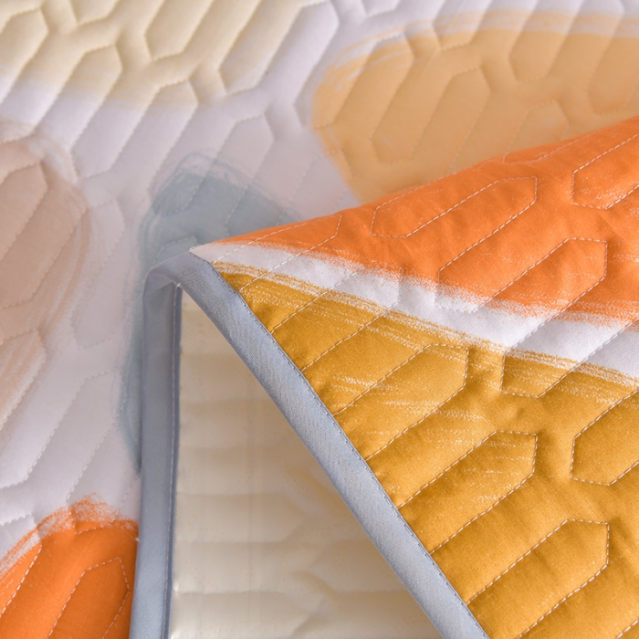 91家纺网 家纺一手货源 找家纺 床笠人家 2025新款全棉夹棉防水床垫 雨花石