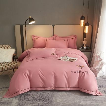 91家纺网 家纺一手货源 找家纺 （总）启航家居2025新款全棉磨毛宽边刺绣四件套英伦潮派系列