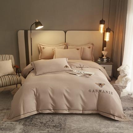 91家纺网 家纺一手货源 找家纺 （总）启航家居2025新款全棉磨毛宽边刺绣四件套英伦潮派系列