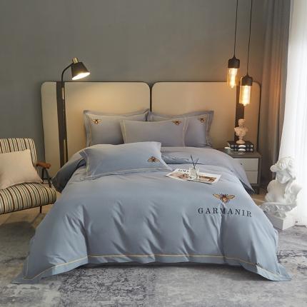 91家纺网 家纺一手货源 找家纺 （总）启航家居2025新款全棉磨毛宽边刺绣四件套英伦潮派系列