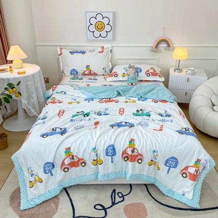 91家纺网 家纺一手货源 找家纺 （总）一米阳光 2022新款迪士尼豆豆绒夏被四件套