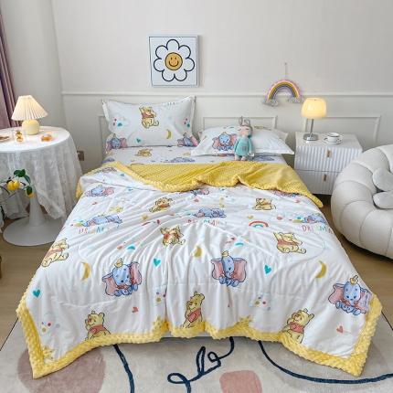 91家纺网 家纺一手货源 找家纺 （总）一米阳光 2022新款迪士尼豆豆绒夏被四件套