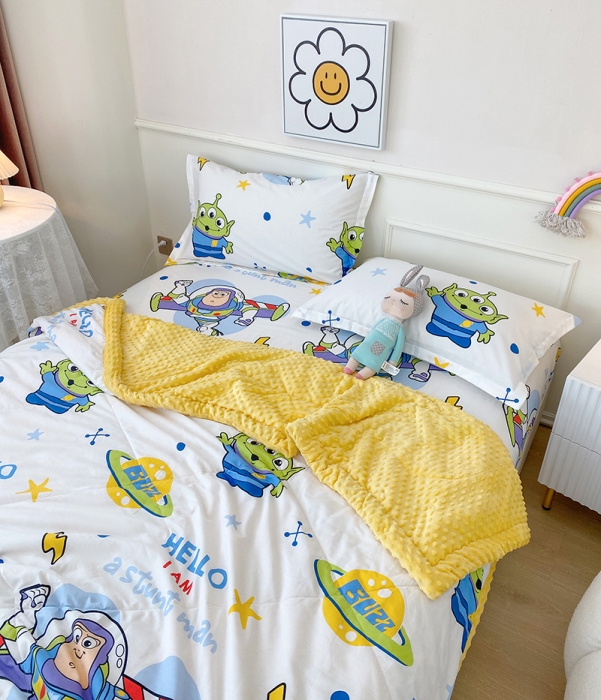 91家纺网 家纺一手货源 找家纺 （总）一米阳光 2022新款迪士尼豆豆绒夏被四件套