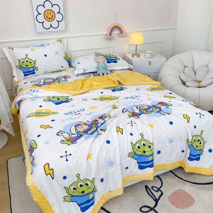 91家纺网 家纺一手货源 找家纺 （总）一米阳光 2022新款迪士尼豆豆绒夏被四件套