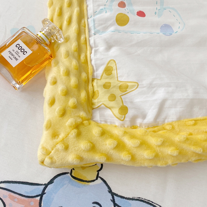 91家纺网 家纺一手货源 找家纺 一米阳光 2022新款迪士尼豆豆绒夏被四件套 小飞象