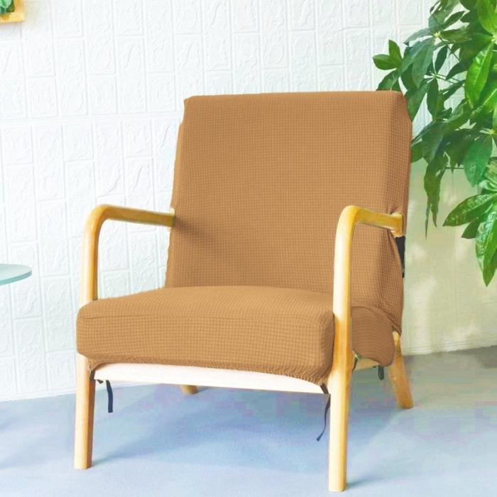 91家纺网 家纺一手货源 找家纺 防水华夫格纯色弹力实木沙发椅套  单人沙发套  弹性坐垫套