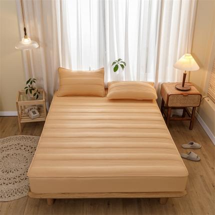 鑫钰 2023新款经典款原棉无绣花床笠 琥珀橙