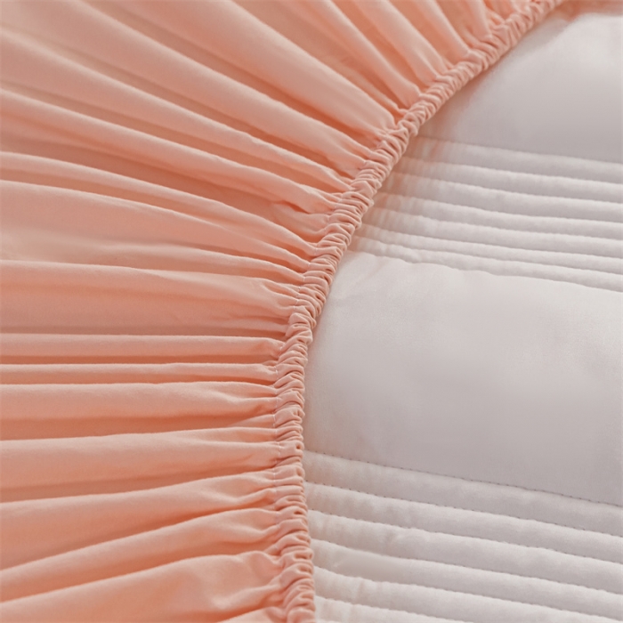 91家纺网 家纺一手货源 找家纺 鑫钰 2023新款经典款原棉无绣花床笠 香妃粉