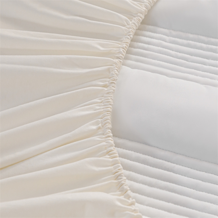 91家纺网 家纺一手货源 找家纺 鑫钰 2023新款经典款原棉无绣花床笠 珍珠白