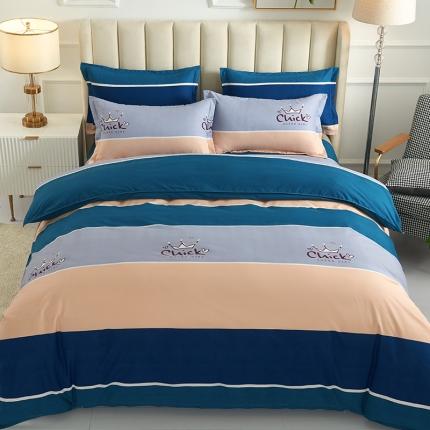 91家纺网 家纺一手货源 找家纺 爱诗诺 2025新款植物羊绒四件套磨毛印花亲肤四件套 皇冠