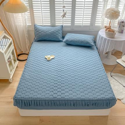 91家纺网 家纺一手货源 找家纺 （总）鑫钰 2023新款蝴蝶结亲肤夹棉床裙款床笠