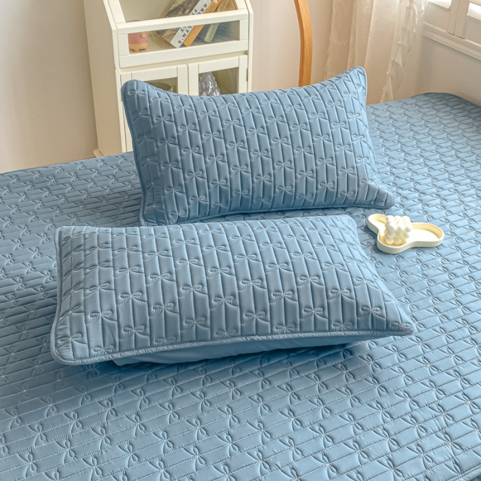 91家纺网 家纺一手货源 找家纺 鑫钰 2023新款蝴蝶结亲肤夹棉床裙款床笠 蝴蝶结-宾利兰