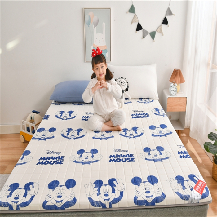 91家纺网 家纺一手货源 找家纺 鑫钰 2023新款全棉印花迪士尼床垫 蓝奇