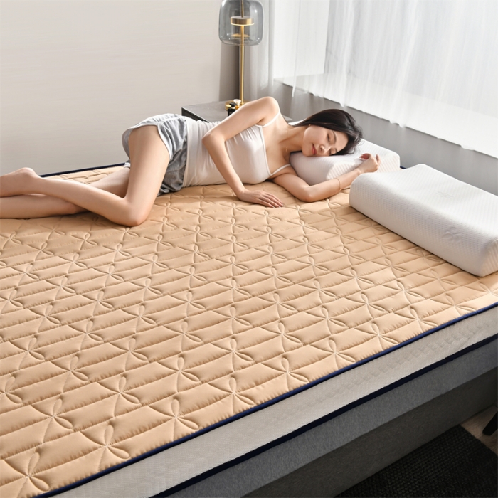 91家纺网 家纺一手货源 找家纺 鑫钰 2023新款成人蝴蝶结立体床垫 卡其