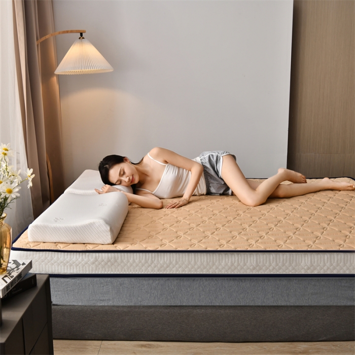 91家纺网 家纺一手货源 找家纺 鑫钰 2023新款成人蝴蝶结立体床垫 卡其