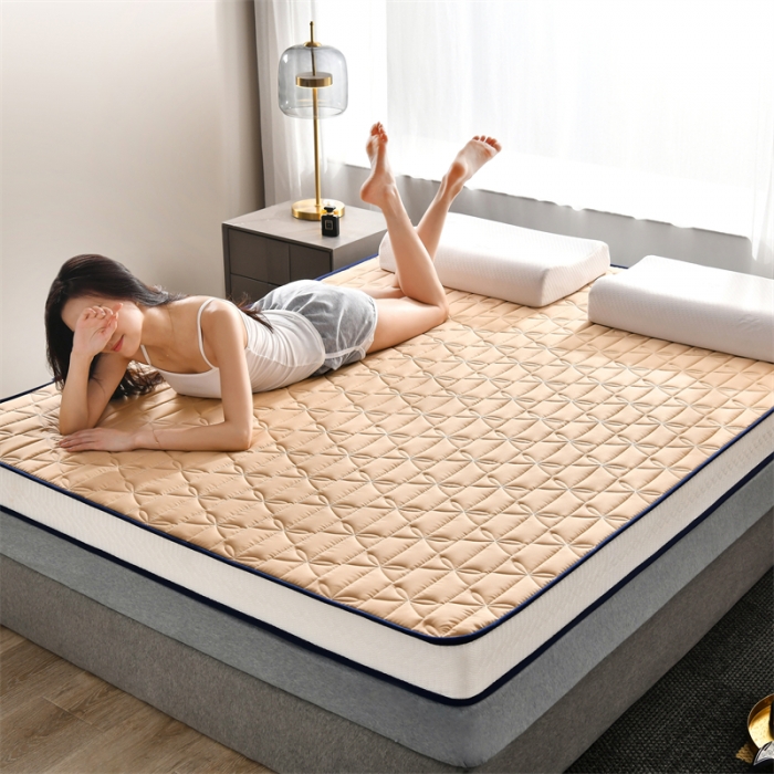 91家纺网 家纺一手货源 找家纺 鑫钰 2023新款成人蝴蝶结立体床垫 卡其