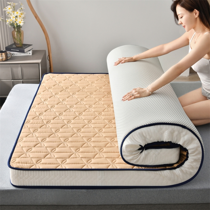 91家纺网 家纺一手货源 找家纺 鑫钰 2023新款成人蝴蝶结立体床垫 卡其