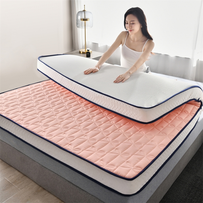 91家纺网 家纺一手货源 找家纺 鑫钰 2023新款成人蝴蝶结立体床垫 香妃粉