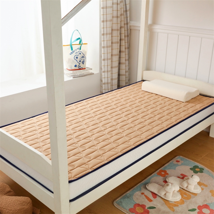 91家纺网 家纺一手货源 找家纺 鑫钰 2023新款学生蝴蝶结立体床垫 卡其