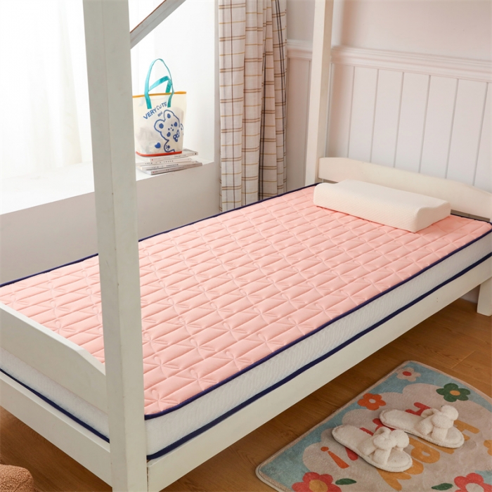 91家纺网 家纺一手货源 找家纺 鑫钰 2023新款学生蝴蝶结立体床垫 香妃粉