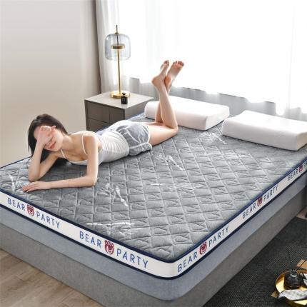 91家纺网 家纺一手货源 找家纺 鑫钰 2023新款成人针织立体床垫 草莓熊-竹叶灰