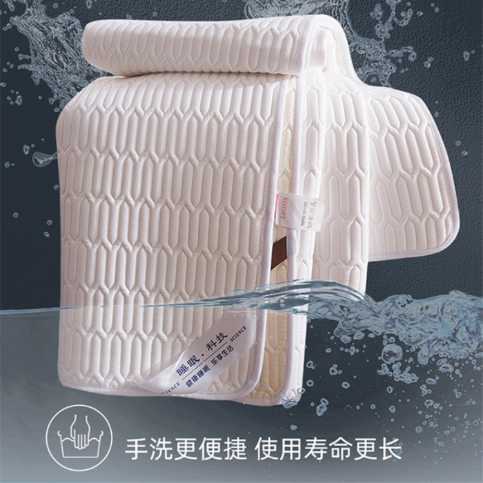 91家纺网 家纺一手货源 找家纺 鑫钰 2023新款全棉乳胶床护垫 纯净白