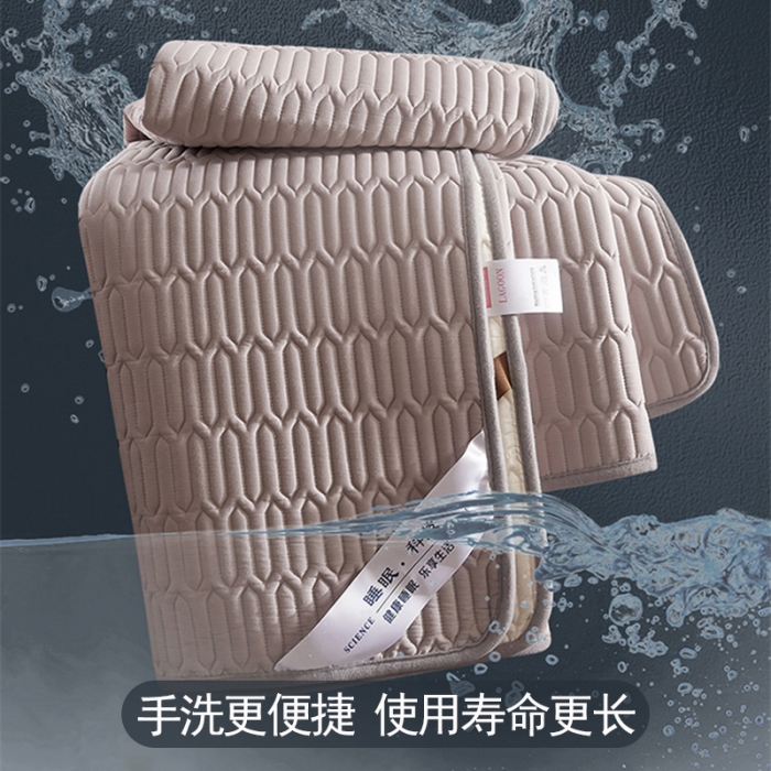 91家纺网 家纺一手货源 找家纺 鑫钰 2023新款全棉乳胶床护垫 绅士灰