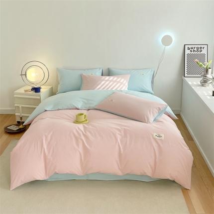 91家纺网 家纺一手货源 找家纺 （总）798家纺 2022新款纯色全棉水洗棉四件套