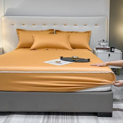 91家纺网 家纺一手货源 找家纺 A类50支贡缎全棉床笠单件防尘保护套全包纯棉床罩 梵克-雪月白