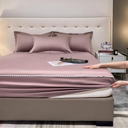 91家纺网 家纺一手货源 找家纺 A类50支贡缎全棉床笠单件防尘保护套全包纯棉床罩 梵克-雪月白