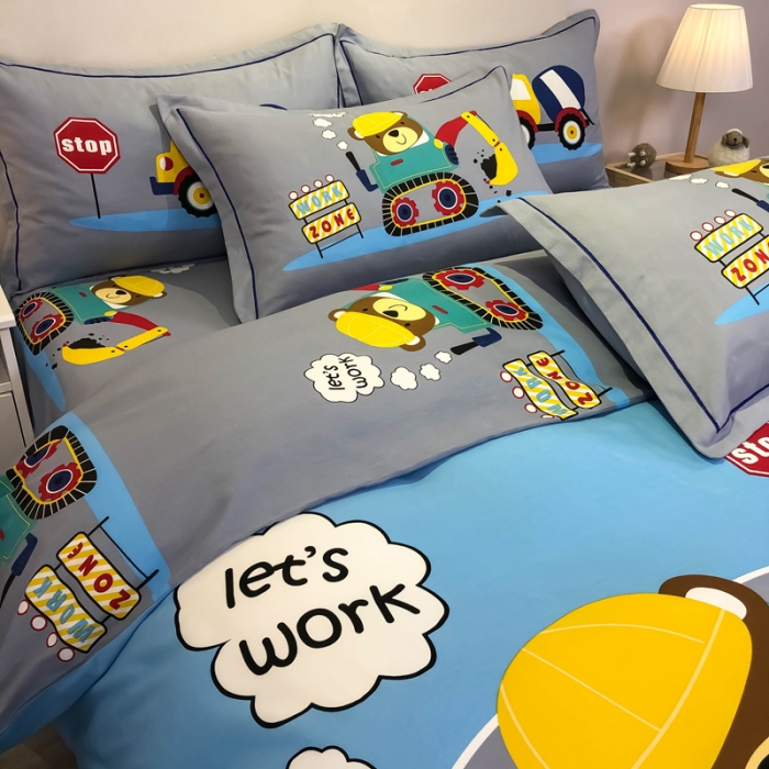 91家纺网 家纺一手货源 找家纺 金爱家 2023新款大版卡通磨毛四件套 奇妙世界