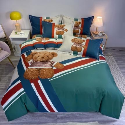 金爱家 2023新款大版卡通磨毛四件套 甜心熊