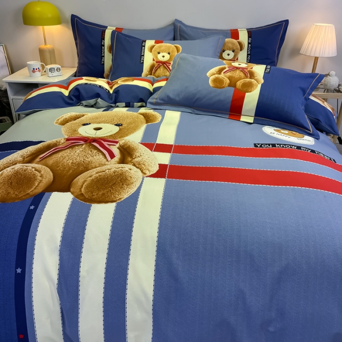 91家纺网 家纺一手货源 找家纺 金爱家 2023新款大版卡通磨毛四件套 童趣乐年