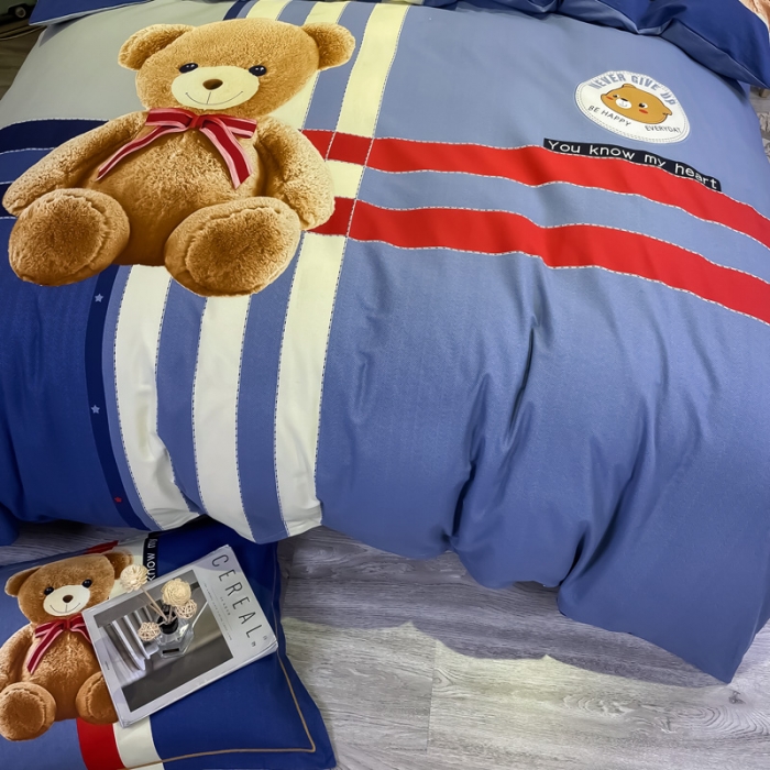 91家纺网 家纺一手货源 找家纺 金爱家 2023新款大版卡通磨毛四件套 童趣乐年