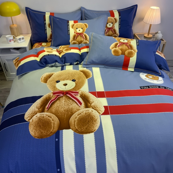 91家纺网 家纺一手货源 找家纺 金爱家 2023新款大版卡通磨毛四件套 童趣乐年