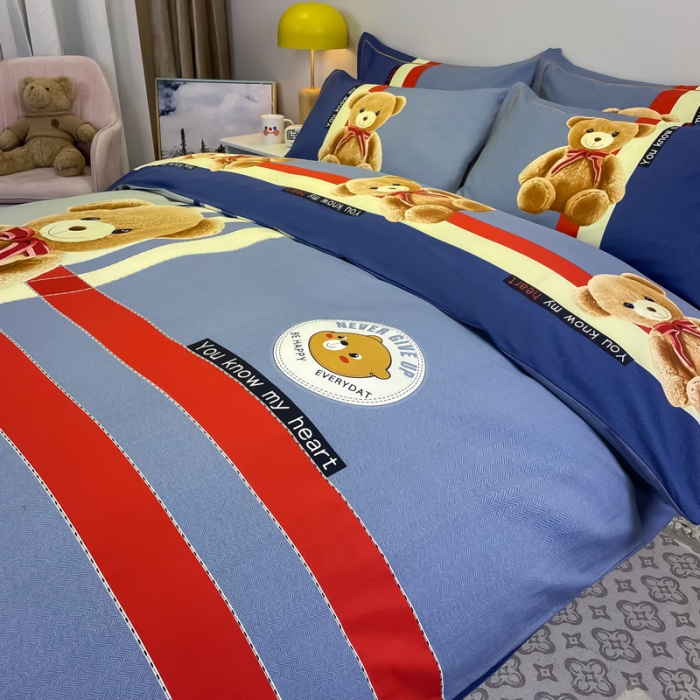 91家纺网 家纺一手货源 找家纺 金爱家 2023新款大版卡通磨毛四件套 童趣乐年