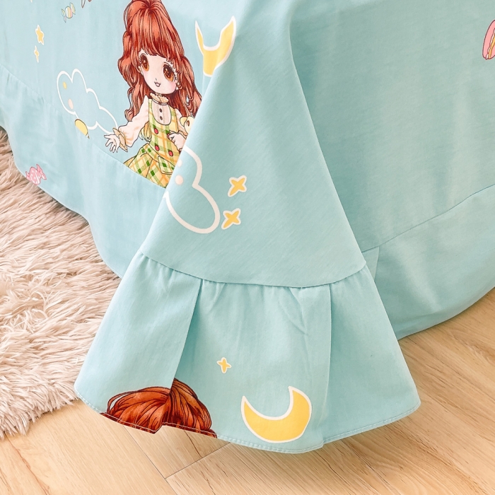 91家纺网 家纺一手货源 找家纺 金爱家 2023新款大版卡通磨毛四件套 元气少女