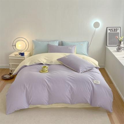 91家纺网 家纺一手货源 找家纺 （总）798家纺 2022新款纯色全棉水洗棉单品被套