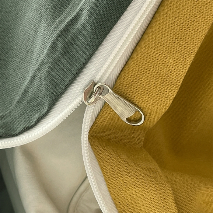 91家纺网 家纺一手货源 找家纺 798家纺 2022新款纯色全棉水洗棉单品被套 果绿+杏黄