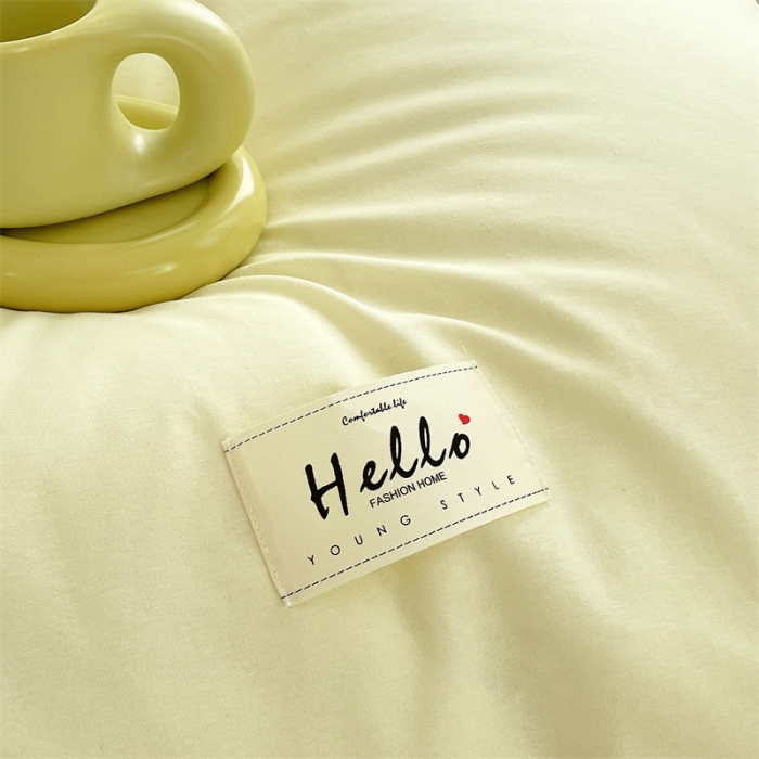 91家纺网 家纺一手货源 找家纺 798家纺 2022新款纯色全棉水洗棉单品被套 米白+豆绿